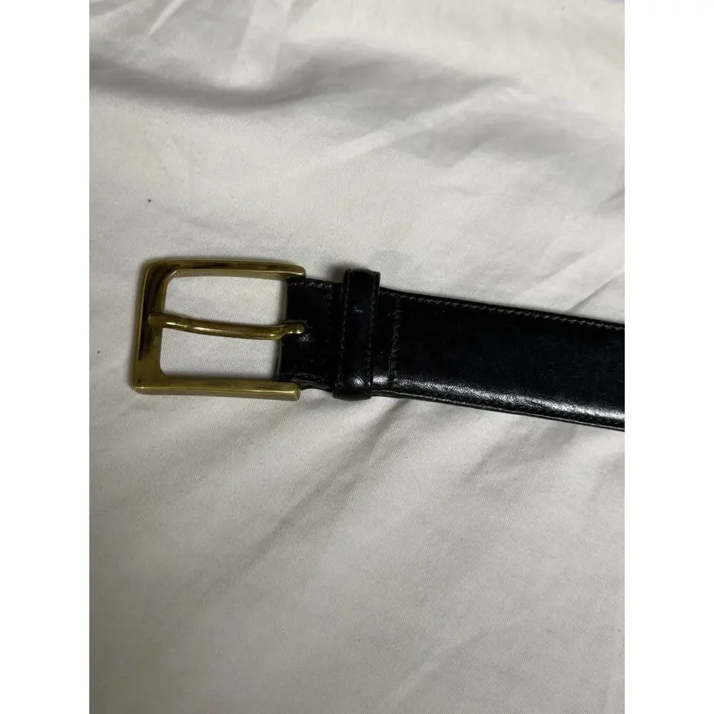 Trafalgar Dress Belt Mens Size 40 Black Hand Polished Cortina Leather Made USA